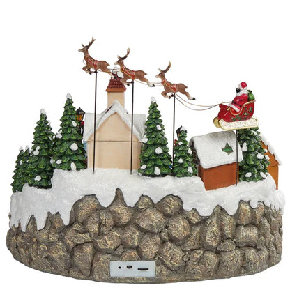 Snowy Holiday Village Centerpiece