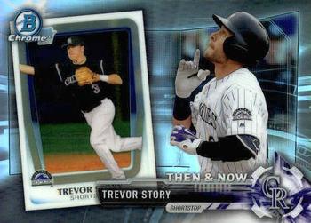 2017 Topps Chrome Bowman Chrome Then & Now Trevor Story #BTN-4 Colorado Rockies
