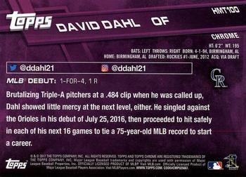 2017 Topps Chrome David Dahl Rookie #HMT100 Colorado Rockies
