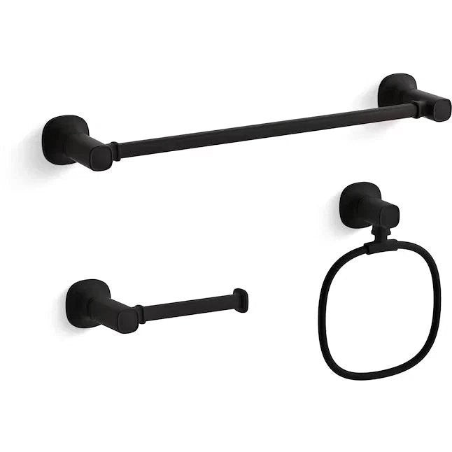 Kohler Terzet 3-Piece Bathroom Accessories Set, Matte Black