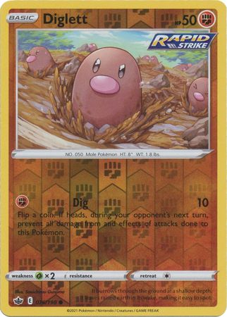 Sword and Shield Chilling Reign Reverse Holo 076 Diglett