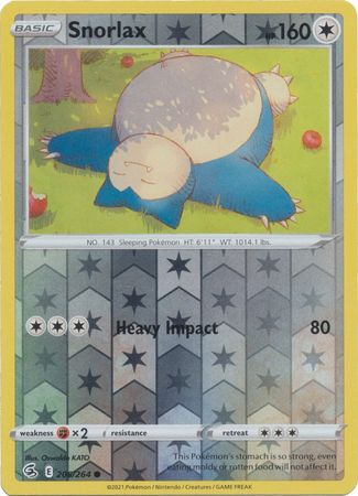 Sword and Shield Fusion Strike Reverse Holo 206  Snorlax