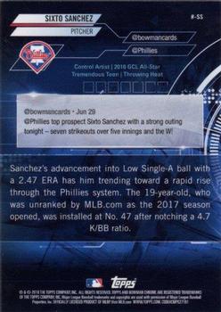 2018 Bowman Chrome Bowman Hashtag Trending Sixto Sanchez #SS Philadelphia Phillies