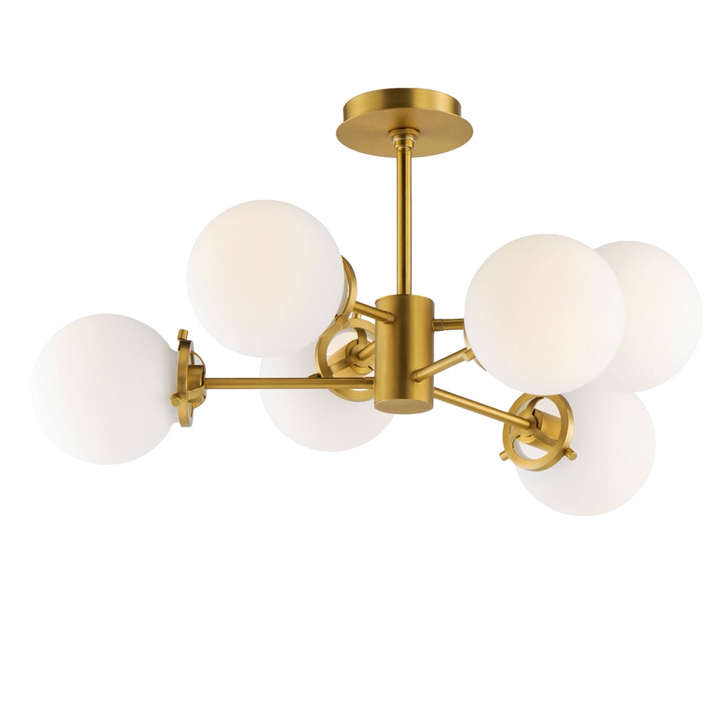 Maxim Bistro 6-Light Satin Brass Chandelier with LED Bulbs