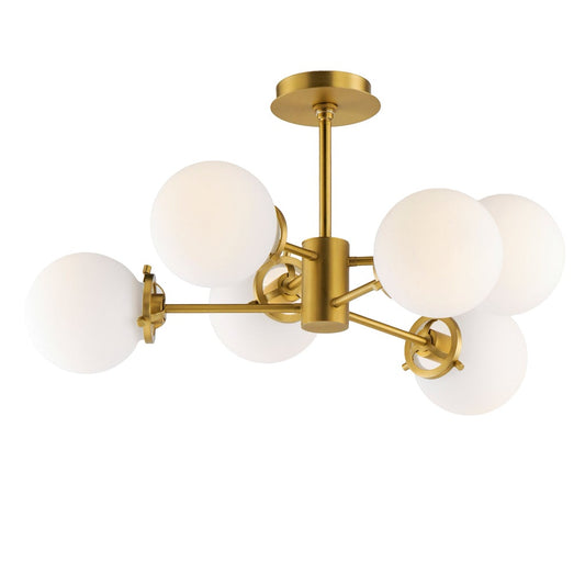 Maxim Bistro 6-Light Satin Brass Chandelier with LED Bulbs