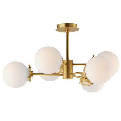 Maxim Bistro 6-Light Satin Brass Chandelier with LED Bulbs