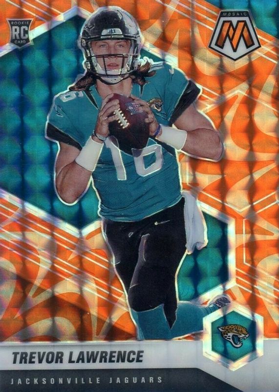 2021 Panini Mosaic Prizm Reactive Orange Trevor Lawrence #301 Jacksonville Jaguars