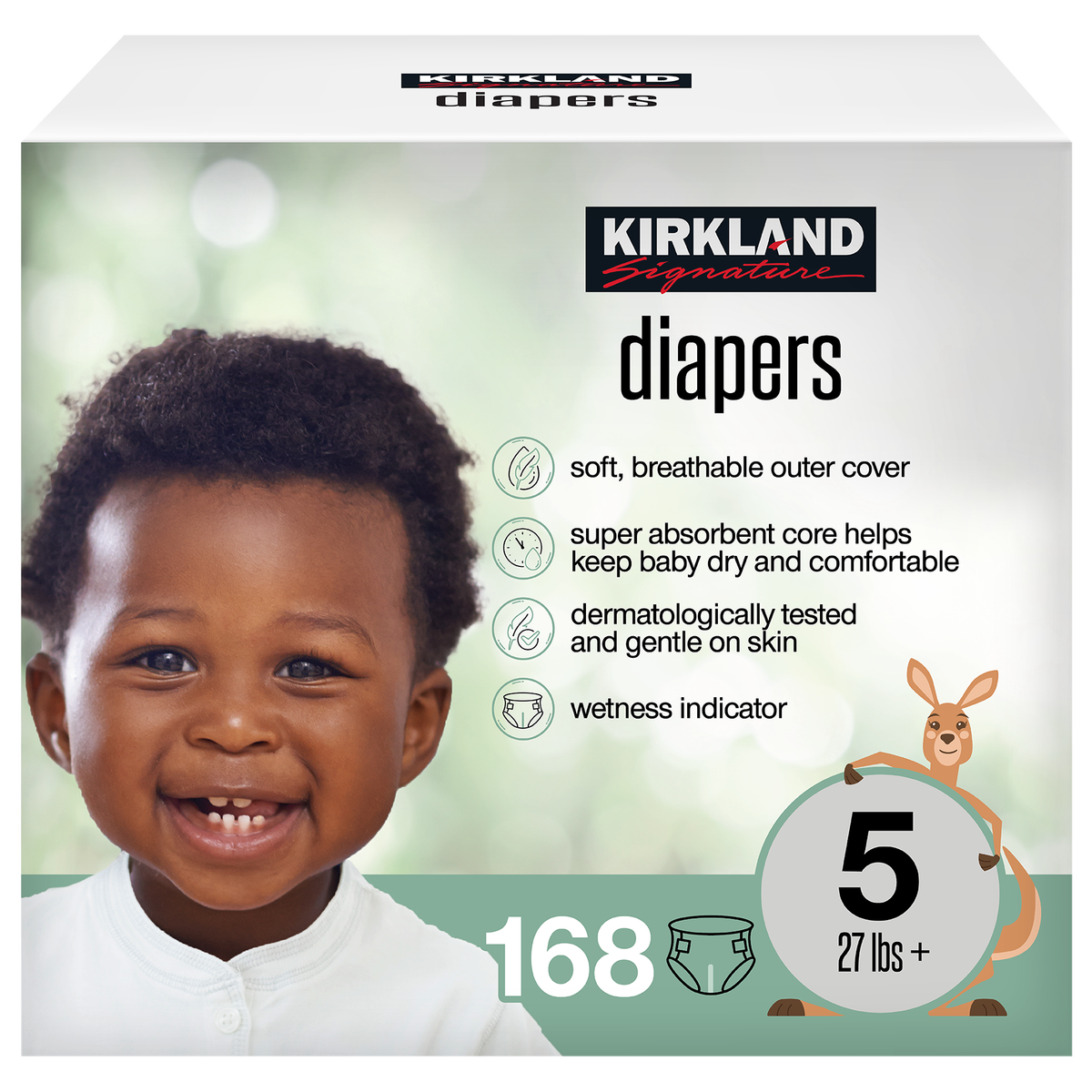Kirkland Signature Diapers Size 5 (27lbs+) 168 CT