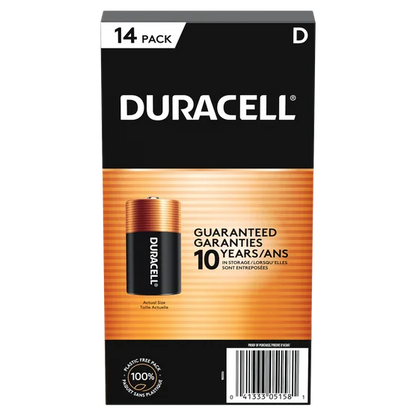 Duracell D Alkaline Batteries, 14-count - Open Box