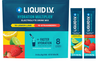 Liquid I.V. Hydration Multiplier Strawberry / Lemon Lime 30 Stick Packs