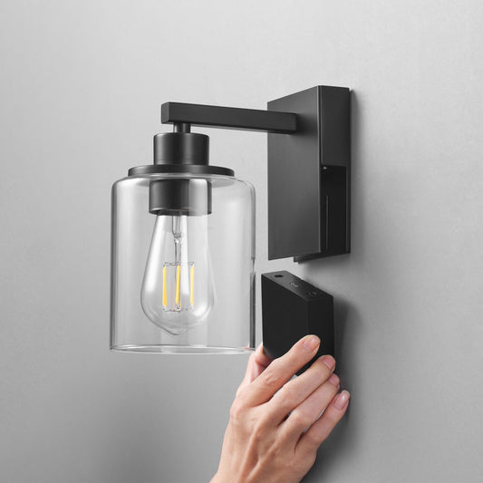 Globe Electric Rechargeable Glass Wall Sconce Set of 2