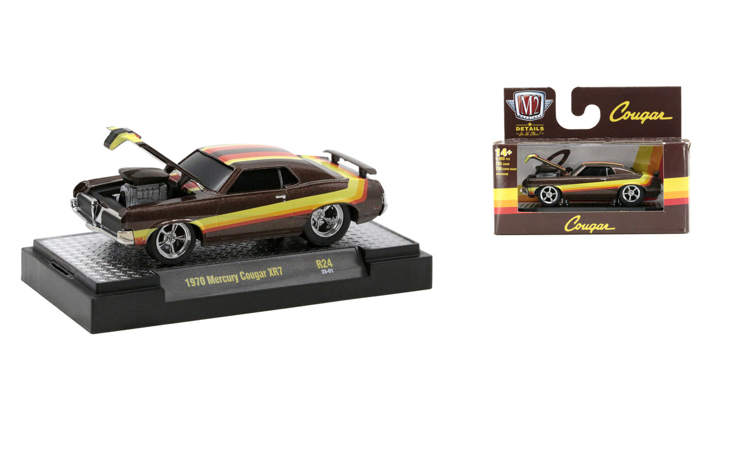 2023 M2 Machines Ground Pounders R24 1970 Mercury Cougar XR7