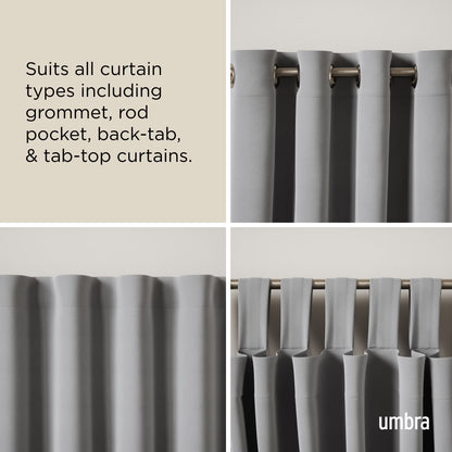Umbra 3/4” Double Curtain Rod  66" - 144" Nickel