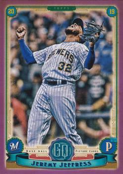 2019 Topps Gypsy Queen Purple Jeremy Jeffress #194 Milwaukee Brewers