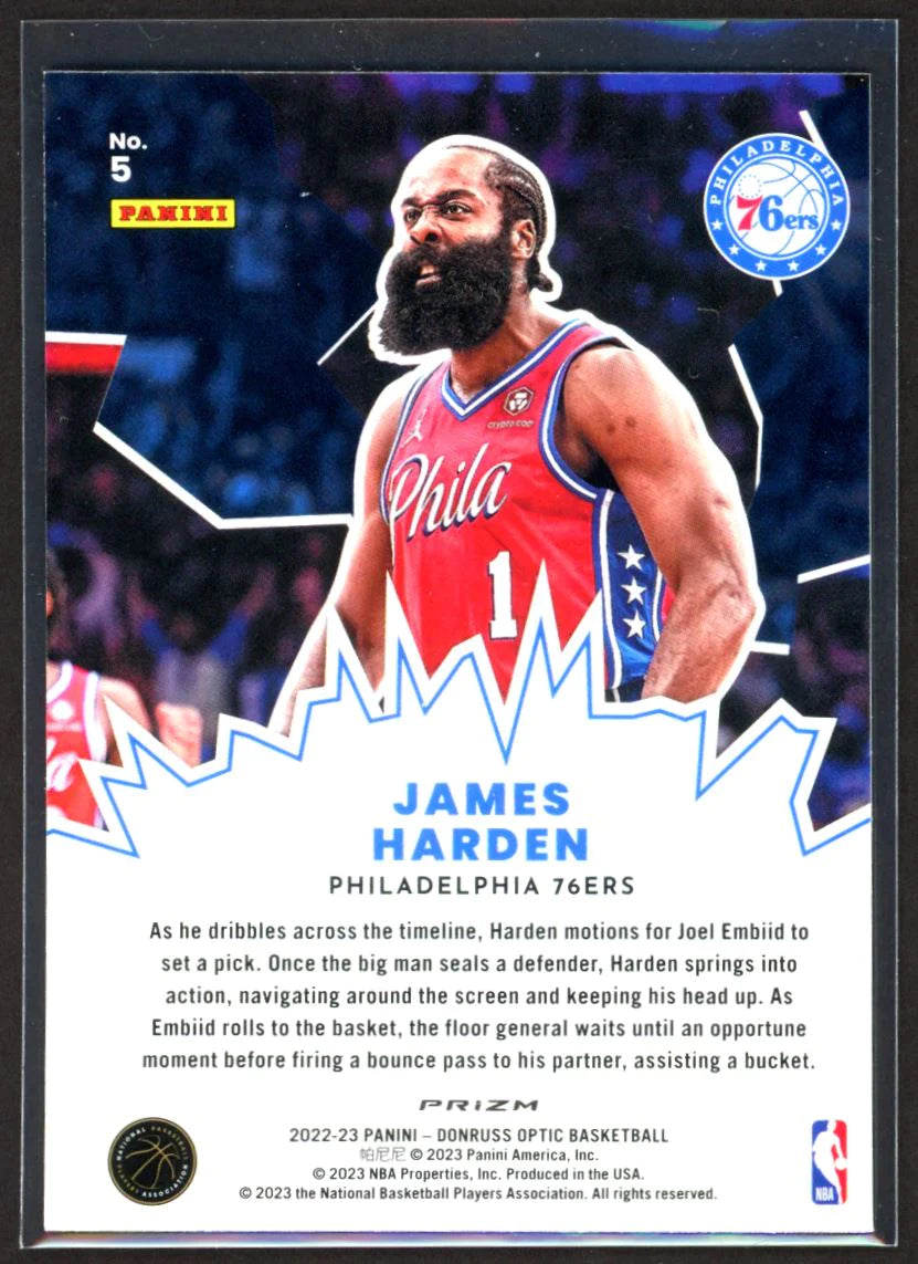 2022-23 Donruss Optic James Harden My House Purple #5 Philadelphia 76ers - walk-of-famesports
