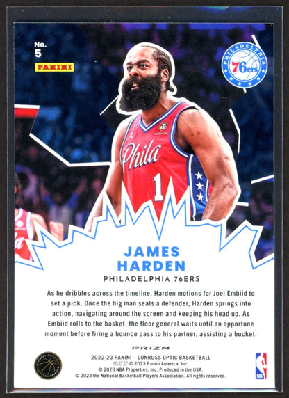 2022-23 Donruss Optic James Harden My House Purple #5 Philadelphia 76ers - walk-of-famesports