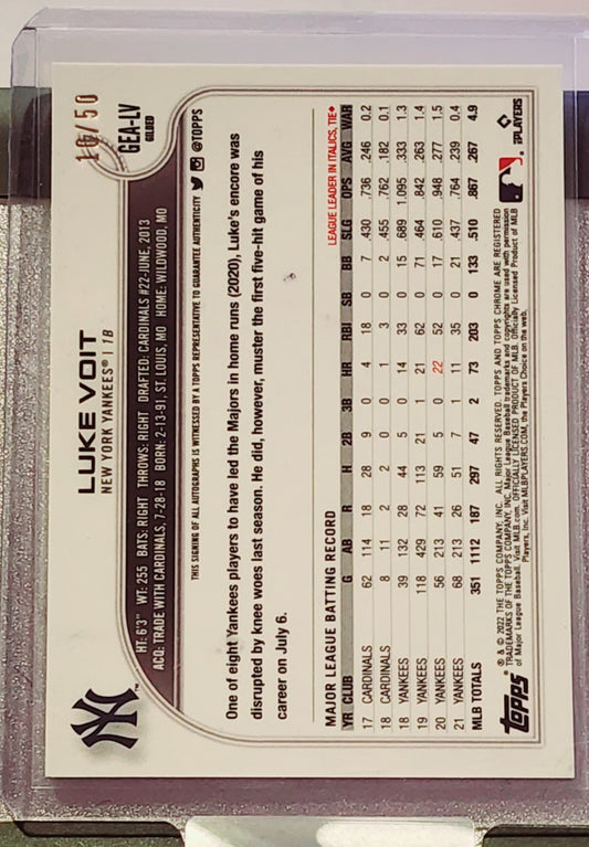 Luke Voit [Blue] #GEA-LV 2022 Topps Gilded Collection Chrome Gold Etch A