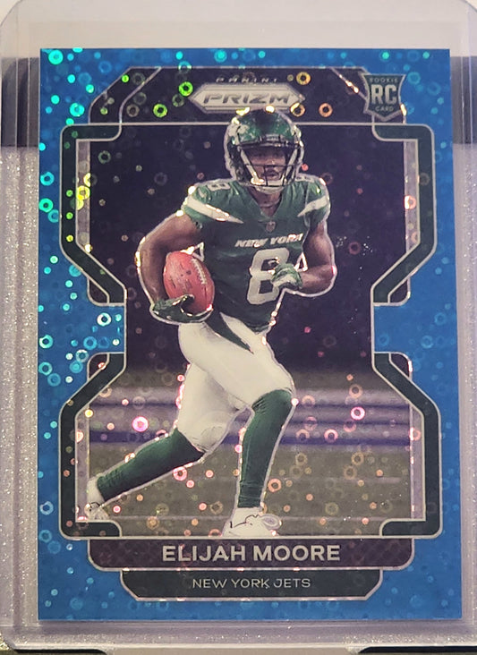 2021 Elijah Moore Panini Prizm No Huddle Blue RC 64/79 #346 NY Jets Rookie
