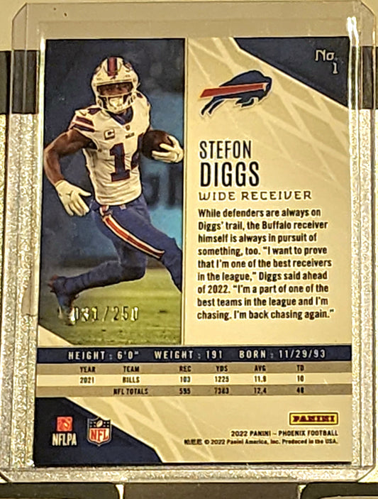 2022 Panini Phoenix Football Stefon Diggs Red #/250 Buffalo Bills #1