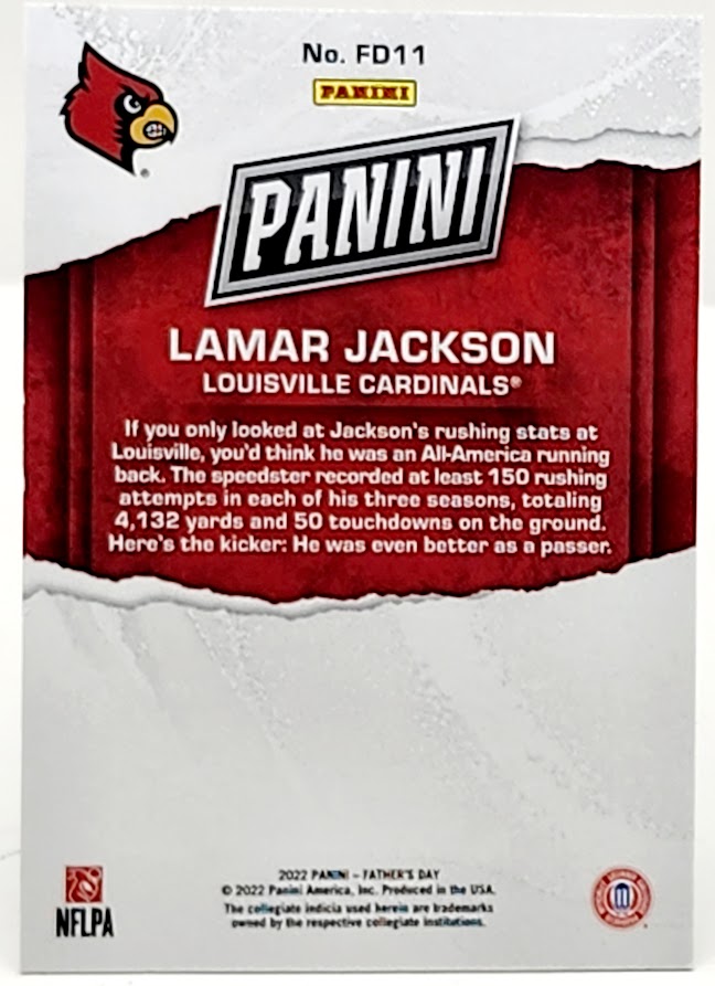2022 Panini Father's Day Lamar Jackson #FD11 Green 1/5