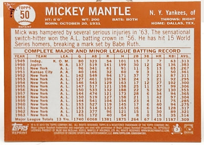 Mickey Mantle MLB 2012 Topps 1964 Gold Refractor Baseball Card #50
