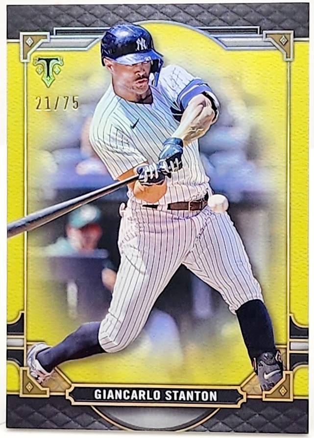 Giancarlo Stanton 2022 Topps Triple Threads Citrine Parallel 21/75 - Yankees 39