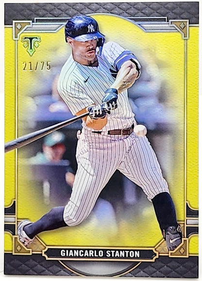 Giancarlo Stanton 2022 Topps Triple Threads Citrine Parallel 21/75 - Yankees 39