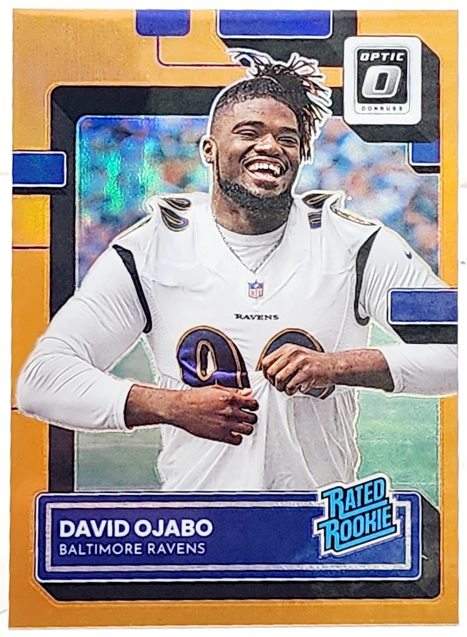 2022 Donruss Optic #265 David Ojabo Rated Rookie RC Orange Prizm SP /199 Ravens