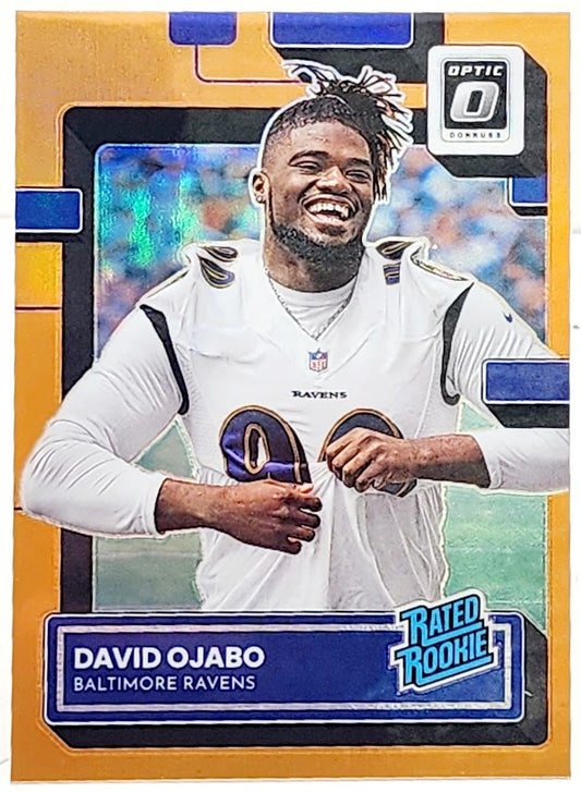 2022 Donruss Optic #265 David Ojabo Rated Rookie RC Orange Prizm SP /199 Ravens
