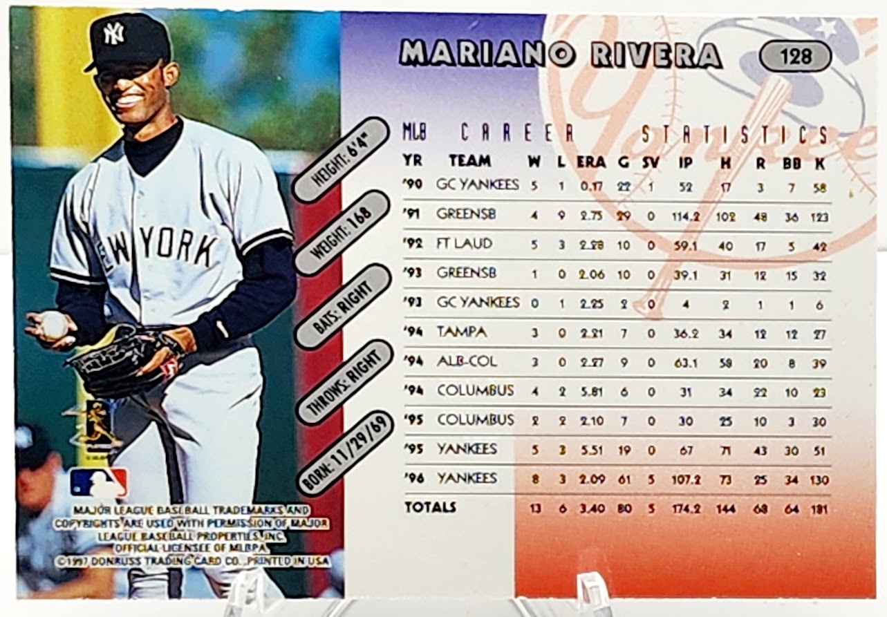 1997 Donruss Mariano Rivera Team Sets New York Yankees Parallel #128 HOF