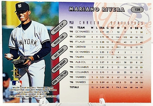 1997 Donruss Mariano Rivera Team Sets New York Yankees Parallel #128 HOF
