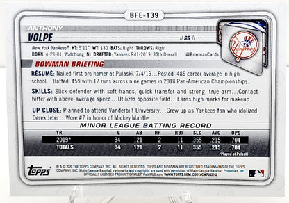 2020 Bowman 1st Edition Anthony Volpe #BFE-139