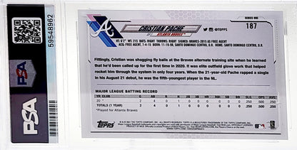 2021 Topps Cristian Pache Rookie Card RC #187 PSA 9 Braves