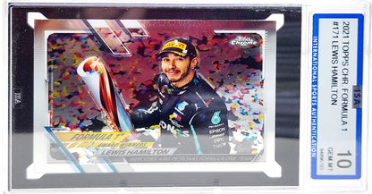 LEWIS HAMILTON 2021 Topps Chrome F1 171 Refractor ISA 10 GEM MINT