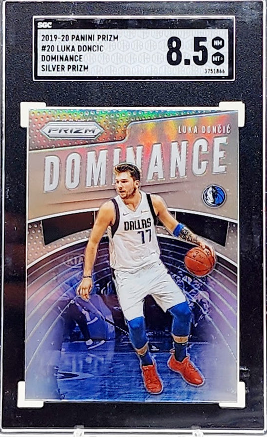 LUKA DONCIC 2019/20 PANINI PRIZM #20 SGC 8.5 DOMINANCE MAVS INSERT FG1233