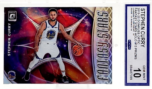 2019 Donruss Optic Fantasy Stars #13 Stephen Curry Warriors CCG 10 Gem Mint
