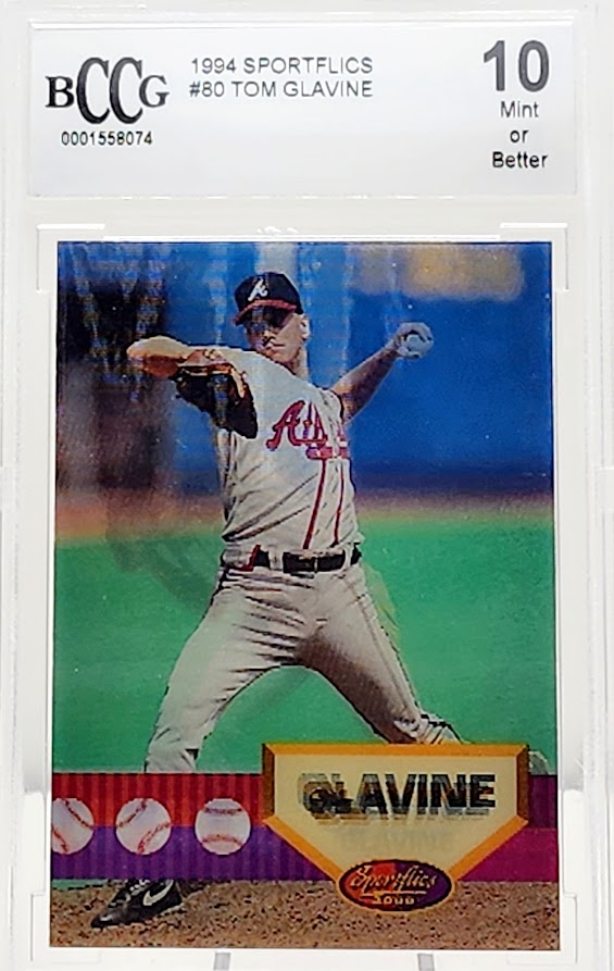 1994 Sportflics 2000 #80 Tom Glavine Atlanta Braves Holographic Card BCCG 10 Gem Mint