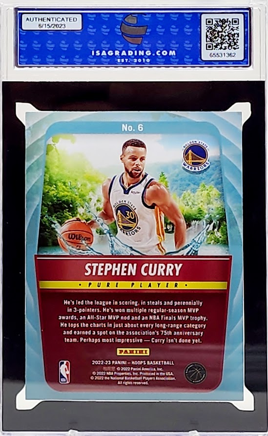 2022-23 Panini NBA Hoops - Pure Players #6 Stephen Curry ISA 10 GEM Mint