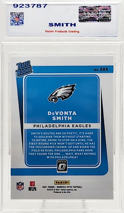 2021 Donruss Optic DeVonta Smith RC Philadelphia Eagles Rookie Parish 9 Mint