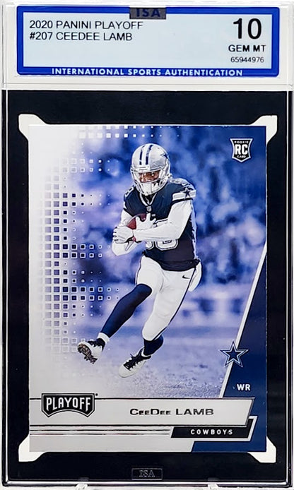 2020 Panini Playoff Ceedee Lamb #207 Rookie Card ISA 10 Gem Mint RC Cowboys