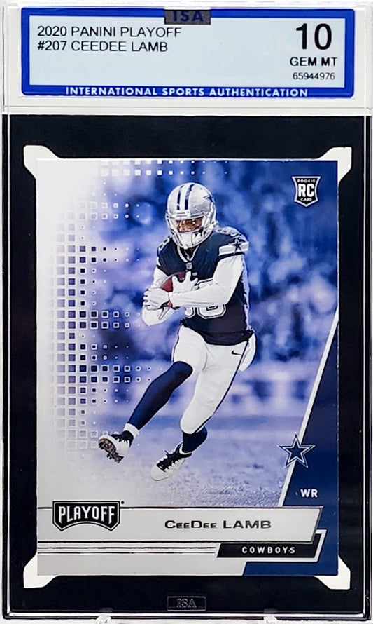 2020 Panini Playoff Ceedee Lamb #207 Rookie Card ISA 10 Gem Mint RC Cowboys