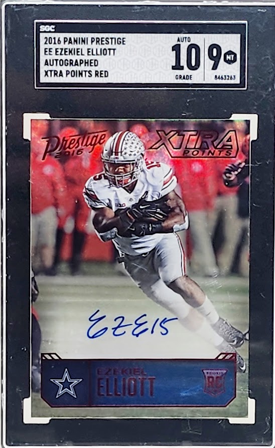 2016 Panini Prestige EZEKIEL ELLIOTT Rookie Auto XTRA POINTS #EE Cowboys SGC Auto 10 / 9 Mint