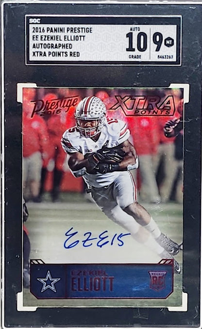 2016 Panini Prestige EZEKIEL ELLIOTT Rookie Auto XTRA POINTS #EE Cowboys SGC Auto 10 / 9 Mint