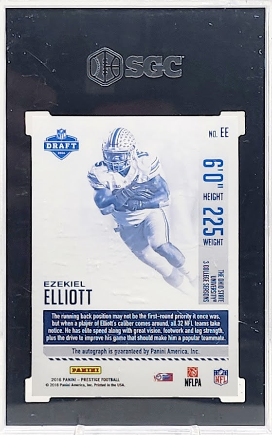 2016 Panini Prestige EZEKIEL ELLIOTT Rookie Auto XTRA POINTS #EE Cowboys SGC Auto 10 / 9 Mint