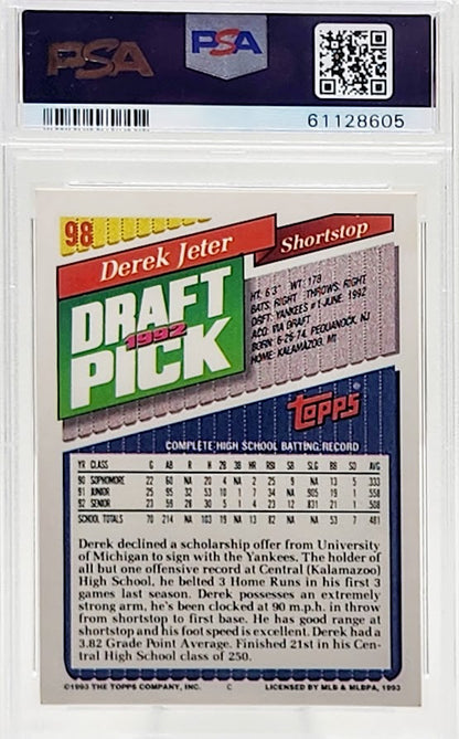 1993 Topps Derek Jeter Rookie RC #98 PSA 6