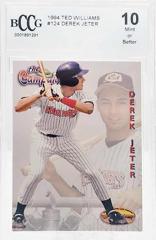 1994 Ted Williams Derek Jeter #124 Graded BCCG-10 Mint or Better