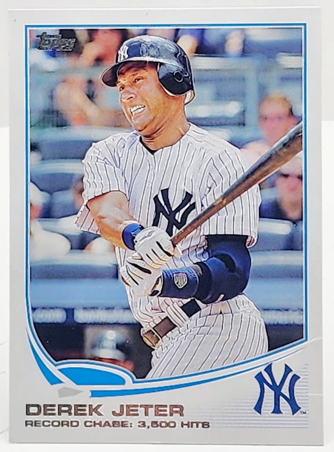 2013 Topps Baseball Card Derek Jeter Record Chase 3,500 Hits Checklist #373