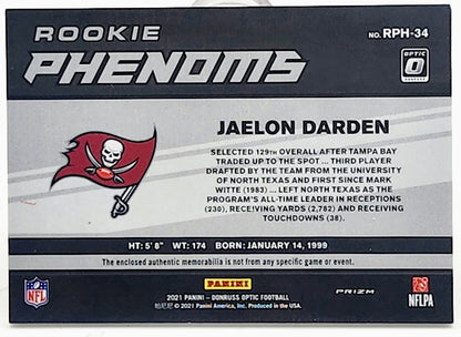 2021 DONRUSS OPTIC JAELON DARDEN ROOKIE PHENOMS RELIC/PATCH RED PRIZM #RPH-34 NM