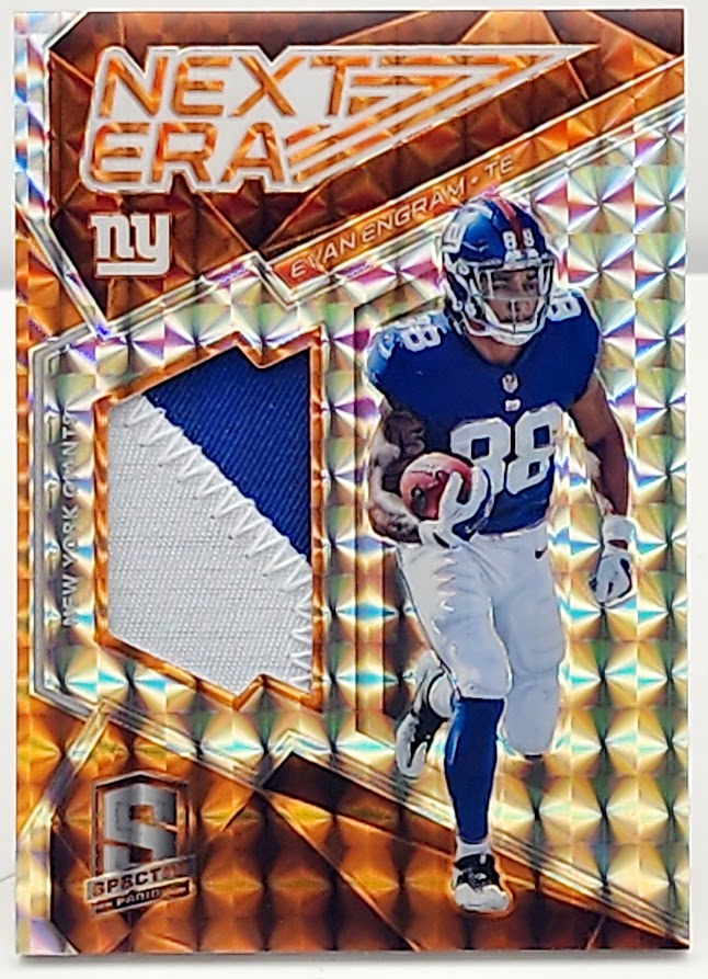 2017 Panini Spectra Next Era Evan Engram #6 Orange 3/5 Giants 2 Color Patch