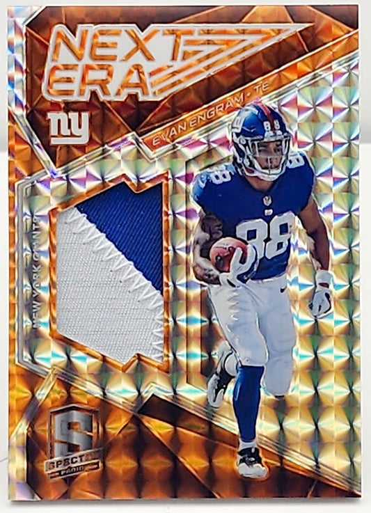 2017 Panini Spectra Next Era Evan Engram #6 Orange 3/5 Giants 2 Color Patch
